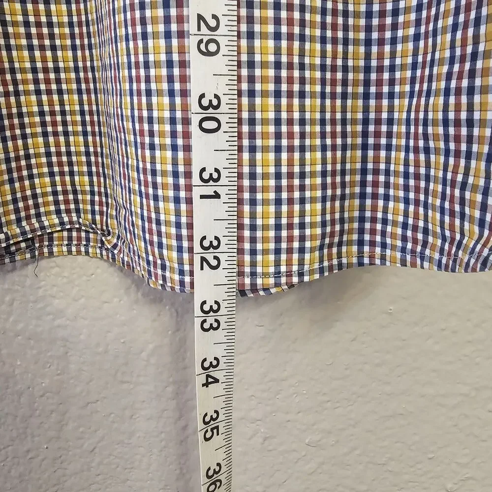 Banana Republic Camden Fit XL Supima Cotton Check Button Up Dress Shirt K359